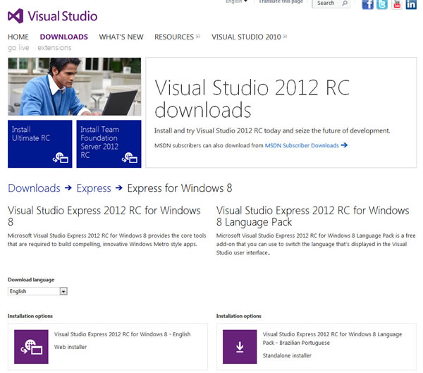 Microsoft Visual Studio Express 2012 Download