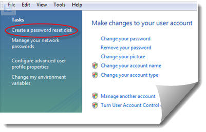 Windows vista password reset usb